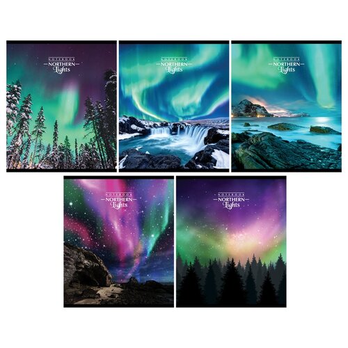 Полотняно-Заводская Бумажная Мануфактура Упаковка тетрадей Северное сияние 029235 5 шт., клетка, 48 л., 5 шт.