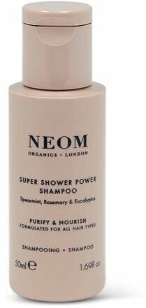 Натуральный глубоко очищающий шампунь NEOM Super Shower Power Shampoo purify & nourish formulated for all hair types 50ml