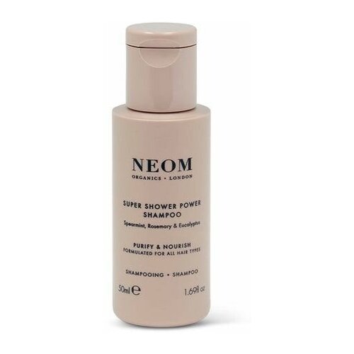 Натуральный глубоко очищающий шампунь NEOM Super Shower Power Shampoo purify & nourish formulated for all hair types 50ml