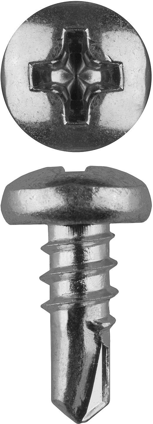 ЗУБР КЛМ-СЦ 9.5 х 3.5 мм, цинк, конусная головка, саморез со сверлом для листового металла, 1500 шт (4-300171-35-09)