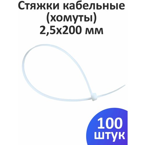 Стяжка (хомут) нейлоновая сверхпрочная POWER LOCK, 2,5х200 мм, комплект 100 шт., белая, SONNEN, 607920, 607920