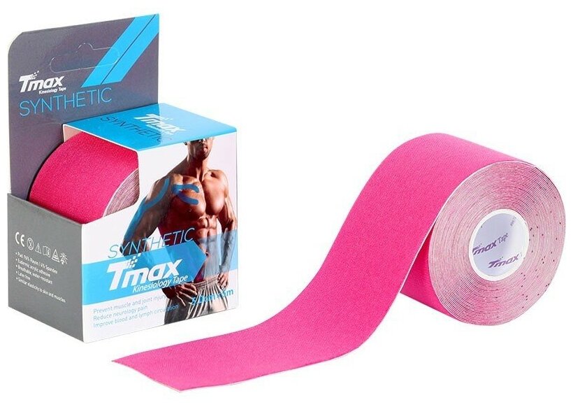 Тейп кинезиологический TMAX Synthetic Pink 423334, 5см.x5м.