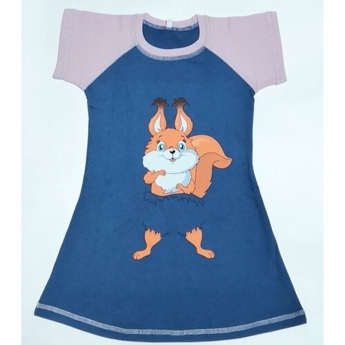 Хлопок, анималистический принт, размер 122, коралловый