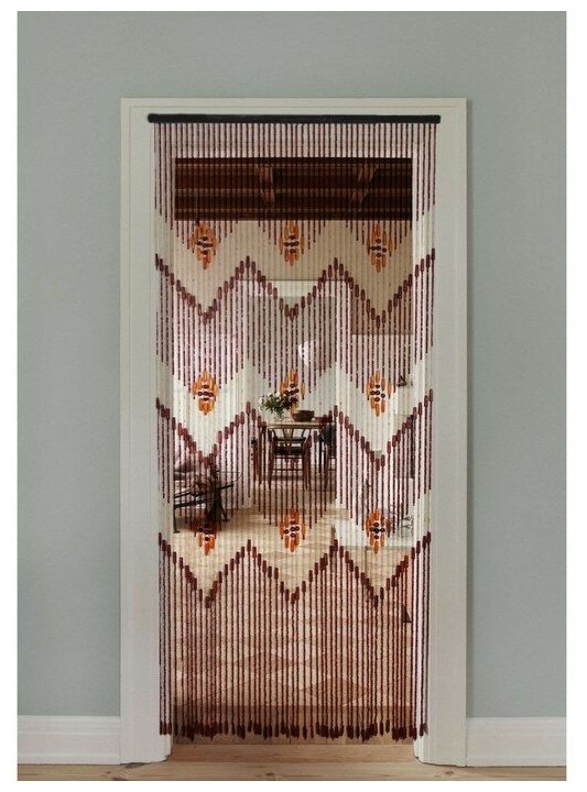 Занавеска декоративная деревянная, 90х190 см, 52 нити