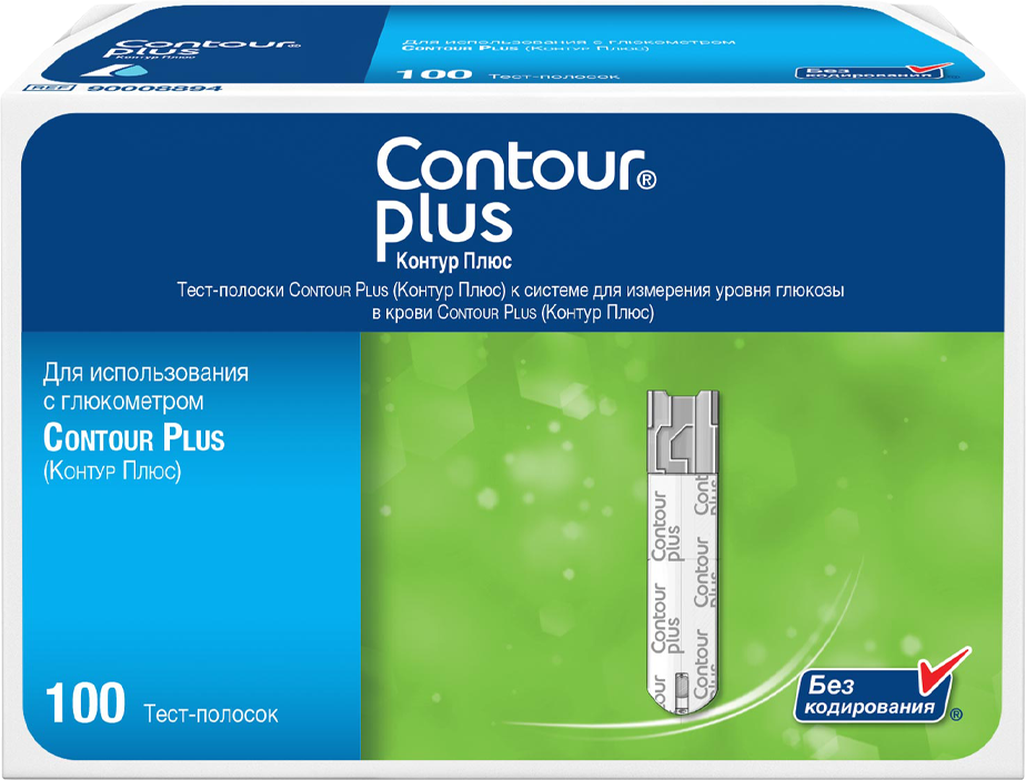 Тест-полоски Контур Плюс (Contour Plus) 100 шт