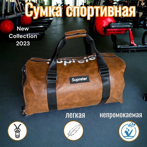 Сумка спортивная ДОМ ЧЕМОДАНОВ, 22х25х50 см, ручная кладь, плечевой ремень, водонепроницаемая, черный