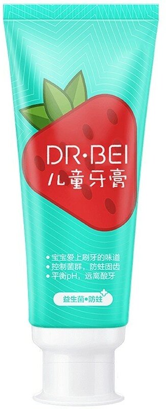 Детская зубная паста со вкусом клубники Xiaomi DR.BEI Kids Probiotic Anticalvity Toothpaste 0+ Strawberry (60g)