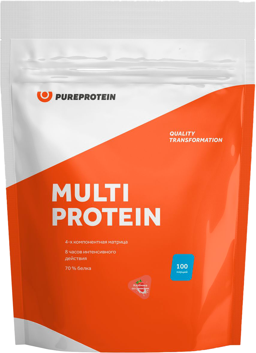 PureProtein Мультикомпонентный протеин, клубника со сливками, 3 кг, PureProtein