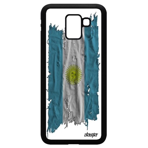 фото Чехол на samsung galaxy j6 2018, "флаг аргентины на ткани" патриот страна utaupia