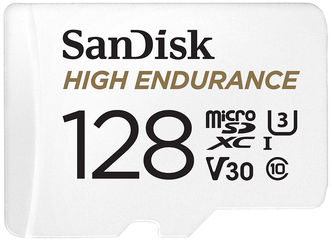 Карта памяти SanDisk High Endurance Micro SDXC + SD Adapter, 128 Гб