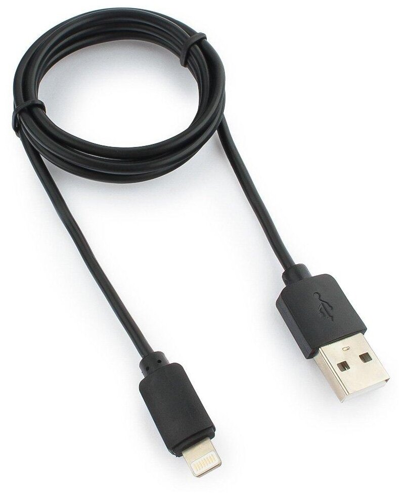 Кабель USB2.0 Am Lightning Гарнизон GCC-USB2-AP2-1M, черный - 1 метр