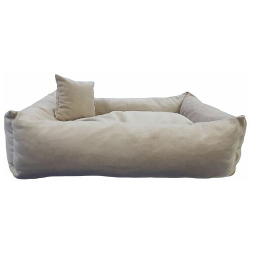 Лежанка Ecopet c подушкой Дружок для собак средних пород, 55х45х15 см, светло-бежевая