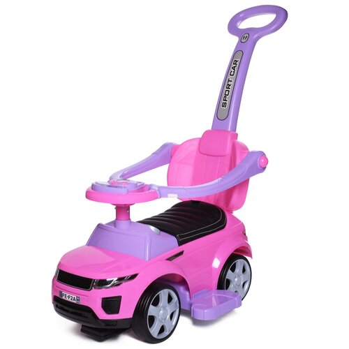 фото Каталка детская sport car babycare (резиновые колеса, кожаное сиденье), розовый 614