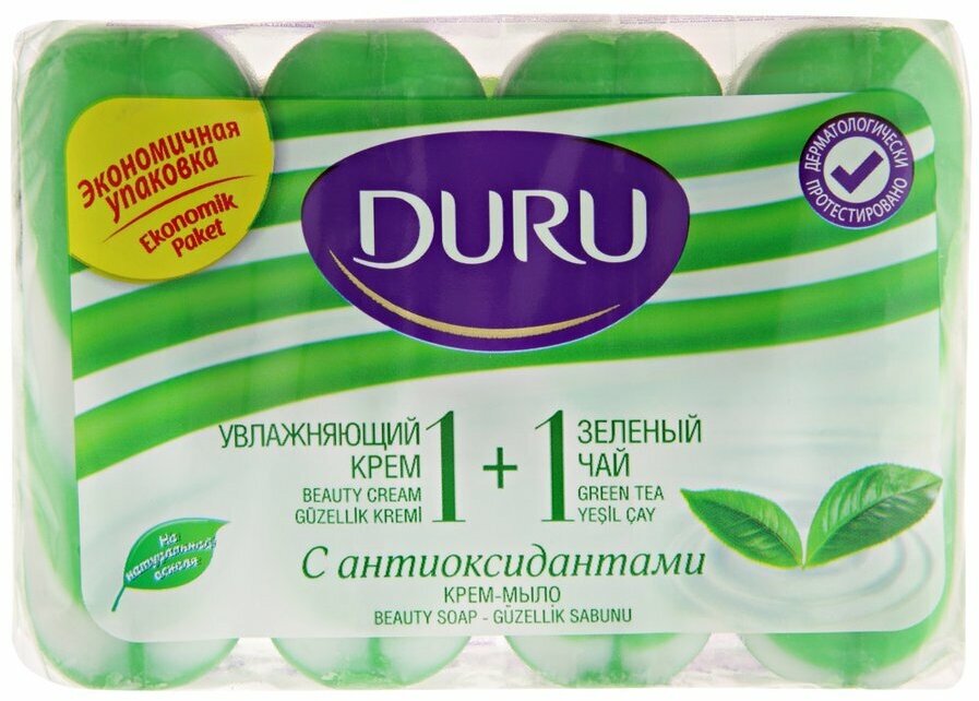 DURU 1+1 крем-мыло & Зеленый чай (э/пак) 4*80г - фотография № 7