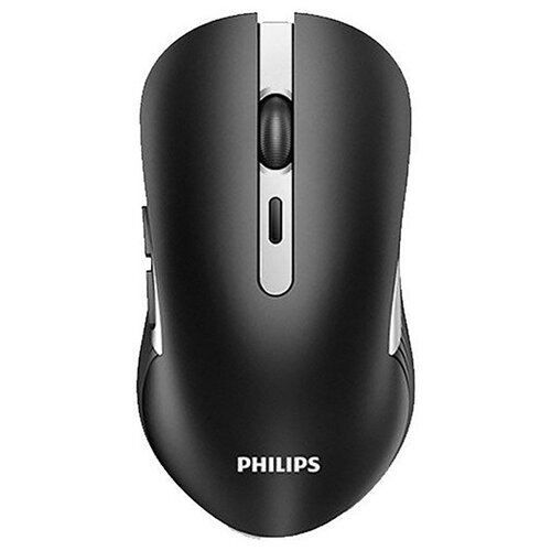 Мышь беспроводная Philips M525, 1600dpi, Wireless/USB, Черный/Серебристый SPK7525