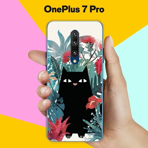 Силиконовый чехол на OnePlus 7 Pro Черный кот / для ВанПлас 7 Про силиконовый чехол на oneplus 7 pro подводный мир для ванплас 7 про