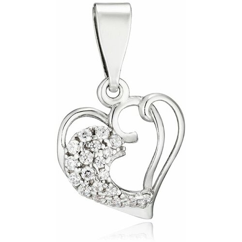 фото Подвеска серебряная с фианитами "сердце" 2134501/9 ювелир карат