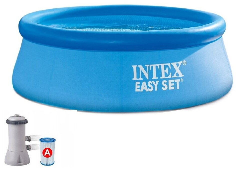 INTEX Надувной бассейн 28142 Intex Easy Set 396*84 см, фильтр-насос 28142