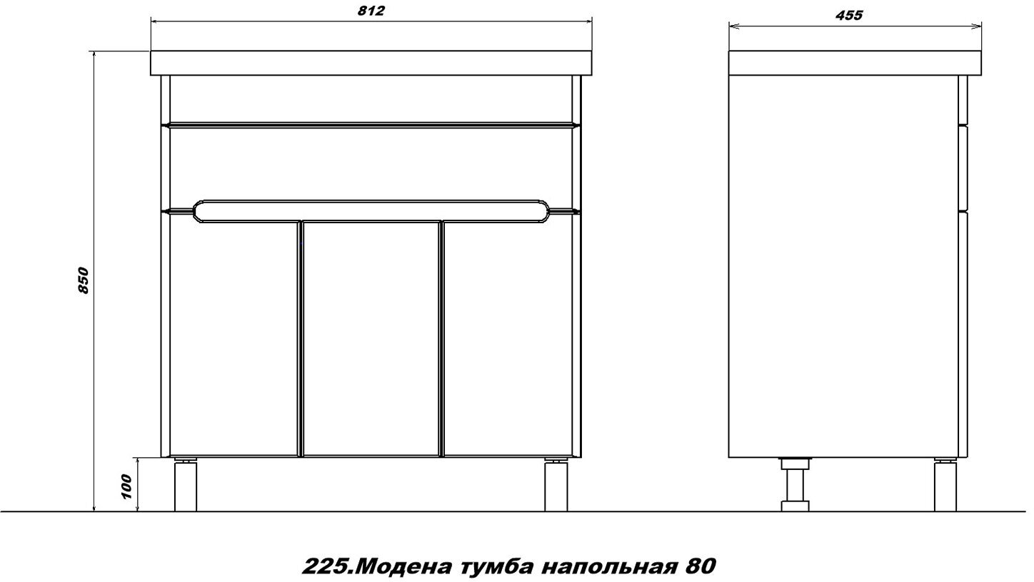 Sanstar Комплект Тумба Модена 80 напольная, мебельный умывальник Фостер 800 225.1-1.4.1.кфос - фотография № 5