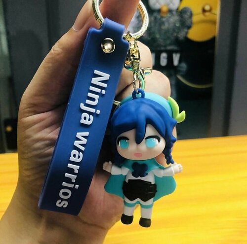 Брелок на рюкзак для ключей аниме Венти Venti Genshen Impact Lanyard Cartoon Kawaii Zhongli Liyue Keqing Cosplay