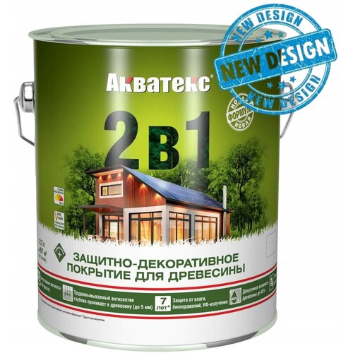 Защитно-декоративное покрытие для древесины Акватекс 2 в 1 (2,7л) сосна