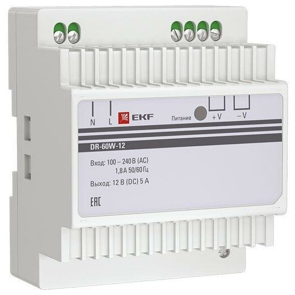 Блок питания 12В DR-60W-12 PROxima EKF dr-60w-12