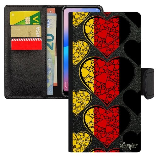 фото Чехол-книжка на мобильный galaxy a10, "флаг германии с сердцем" патриот любовь utaupia