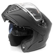 Снегоходный шлем модуляр двойной визор (стекло) электроподогрев AIM JK906 L(59-60) черный матовый
