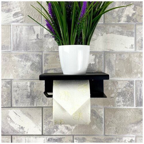 Держатель туалетной бумаги с полочкой, настенный