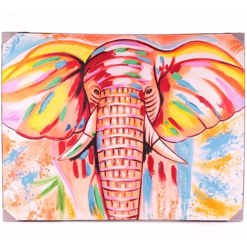 Для дома Индонезия Картина на холсте, Слон, размер 90х70 см.