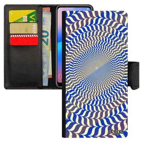 фото Чехол книжка на телефон huawei p20 pro уникальный дизайн иллюзия круга спираль мираж utaupia
