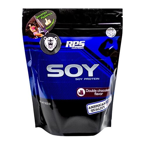 RPS Nutrition Soy Protein, 500 g (двойной шоколад) изолят соевого белка atletic food soy protein isolate 3000 г шоколад 3 шт по 1 кг