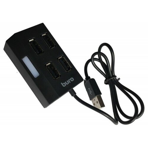 USB HUB (концентратор) USB 2.0 Buro BU-HUB4-U2.0 4порт. черный BU-HUB4-U2.0