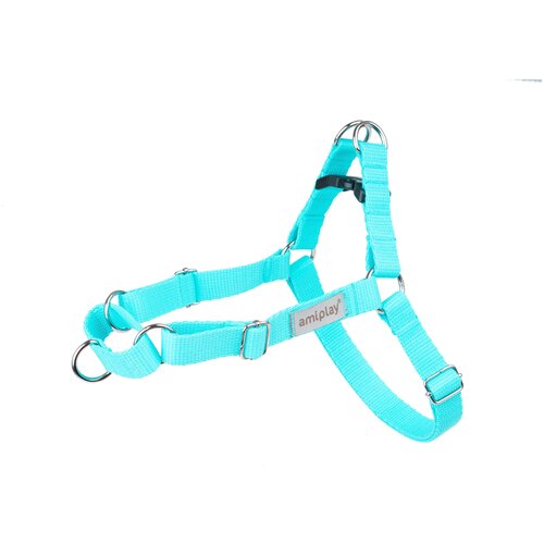 Шлейка регулируемая AmiPlay Samba L 55-75/2,5 см, бирюзовая