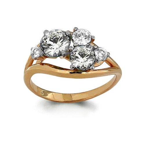 фото Золотое кольцо aquamarine 66007 с swarovski diamant-online