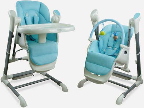 Изображение товара Стульчик для кормления 3в1 Nuovita Unico детский/трансформер/шезлонг (Blu / Голубой)