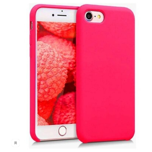 фото Силиконовый чехол для apple iphone 7 / 8 с мягким ворсом внутри. цвет розовый shok365