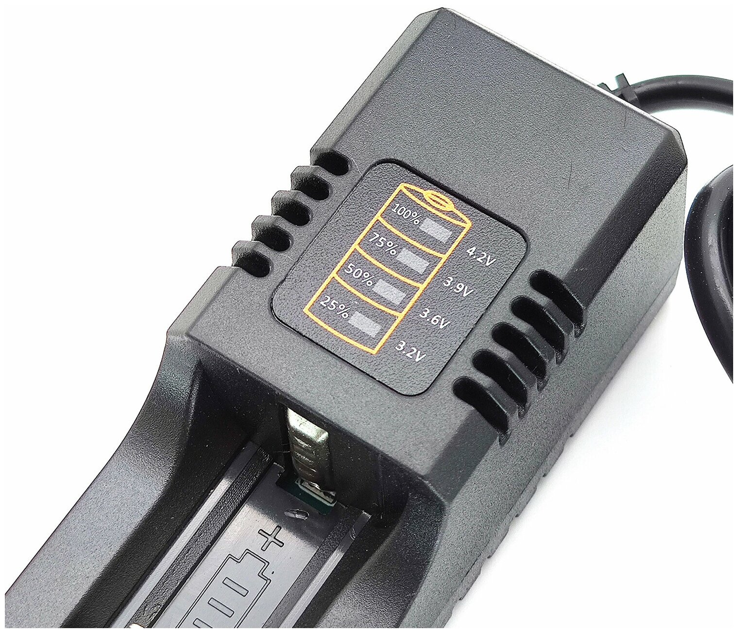 Универсальное зарядное устройство APZ15 для аккумуляторов 10440/16340/18650 1 слот с индикатором уровня заряда от 220 вольт