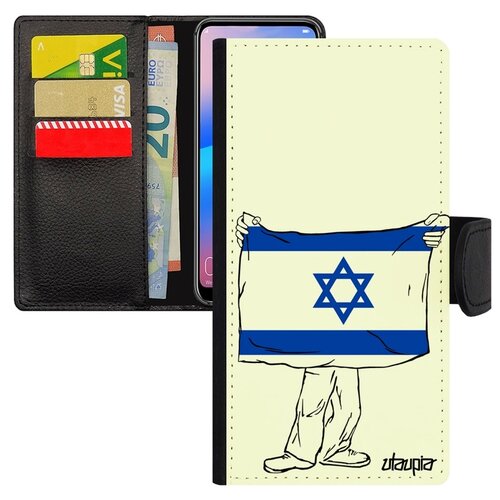 фото Чехол книжка на смартфон samsung galaxy s8, "флаг израиля с руками" патриот страна utaupia