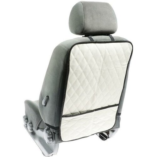 Защитная накидка на переднее сиденье 1 карман 40х60 экокожа стеганная белая 854₽