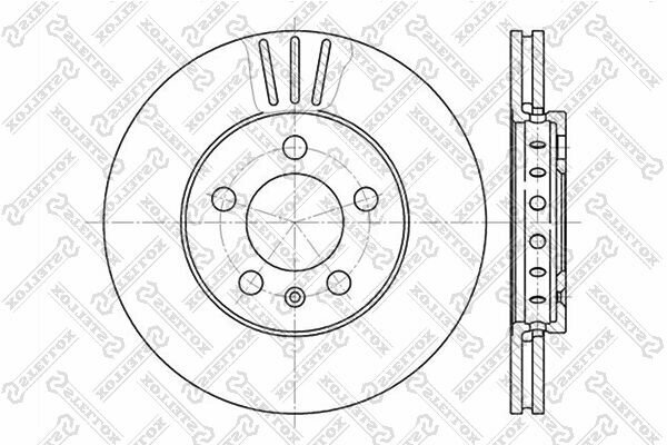 Тормозной диск передний, к-т 2 штуки, для Шкода Октавия 1997-2020, Рапид, Румстер, Фольксваген Гольф IV, Поло 2000-2020