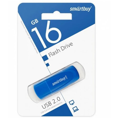 Память Flash USB 16 Gb Smart Buy Scout Blue флешка smart buy usb 32gb lara blue