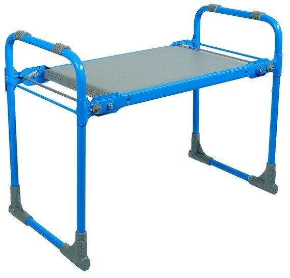 фото Скамейка-Перевертыш садовая складная 56х30х42,5 см, голубая, макс. нагрузка 100 кг