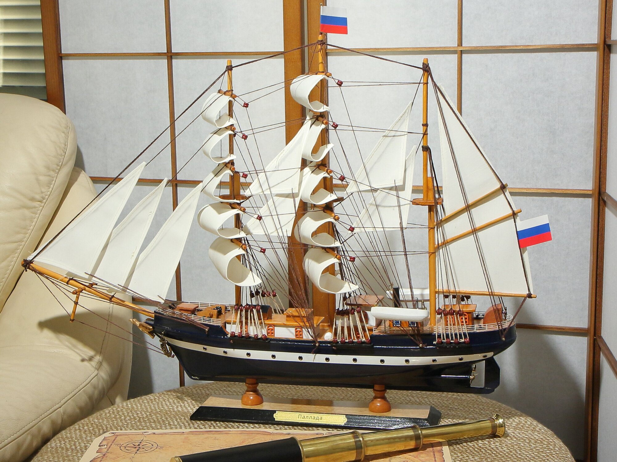 Модель корабля парусника "Паллада" 64 см Россия собранный макет