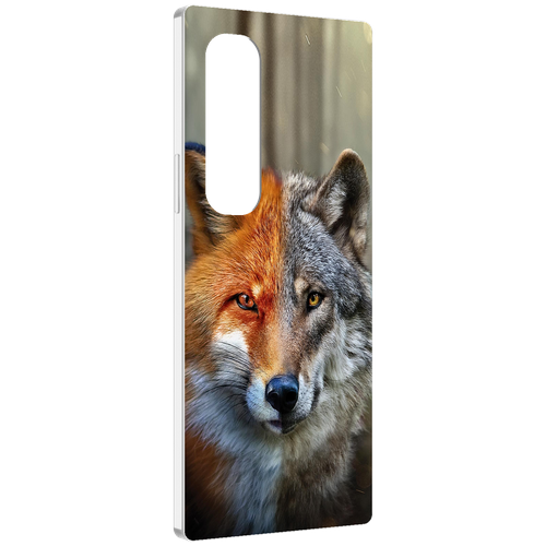 Чехол MyPads волк-лиса для Samsung Galaxy Z Fold 4 (SM-F936) задняя-панель-накладка-бампер чехол mypads лиса в цветах для samsung galaxy z fold 4 sm f936 задняя панель накладка бампер