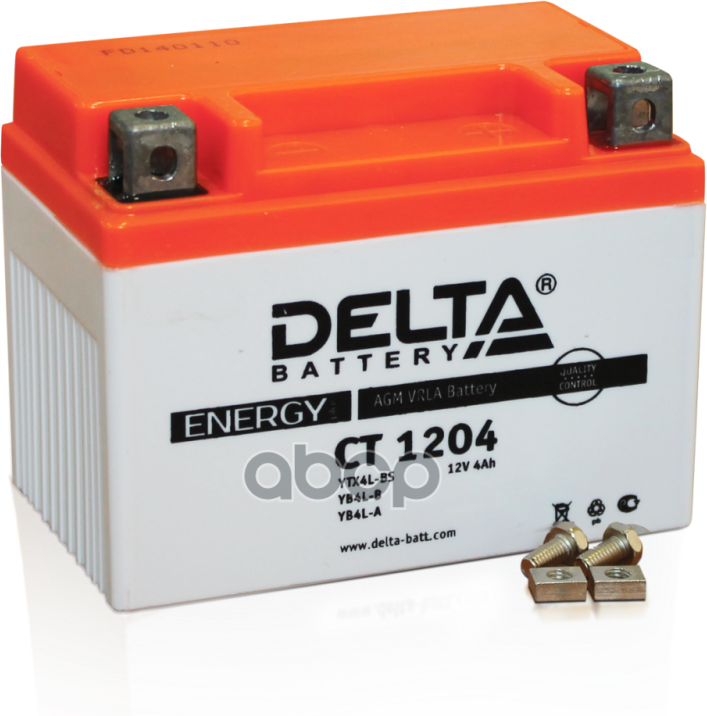 Аккумулятор Delta Battery Мото Agm 4 А/Ч Обратная R+ 114X70x87 Cca50 А DELTA battery арт. CT 1204