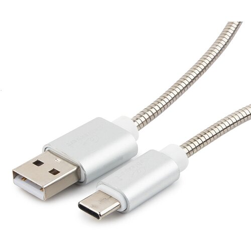 Кабель Cablexpert USB - Type-C (CC-G-USBC02S), 1 м, 1 шт., серебристый