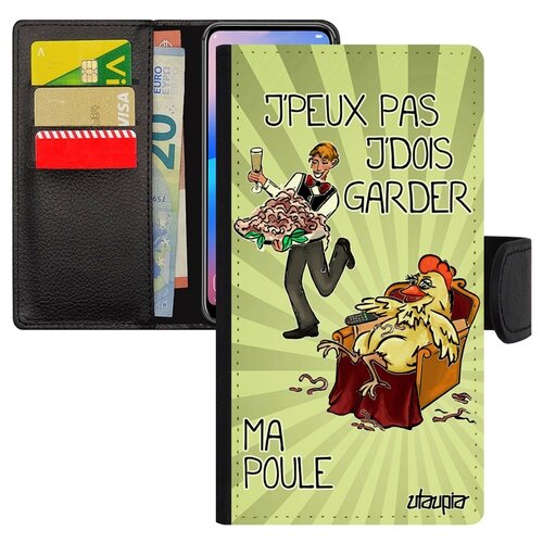 фото Чехол книжка для мобильного samsung galaxy s7, "не могу - у меня курица!" пародия комикс utaupia