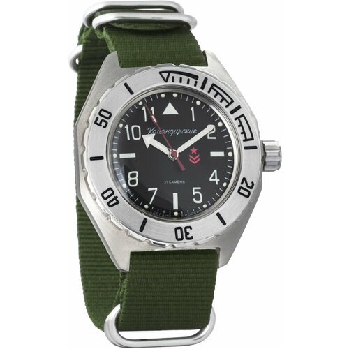 Наручные часы Восток Командирские, зеленый наручные часы восток 650540 серебряный