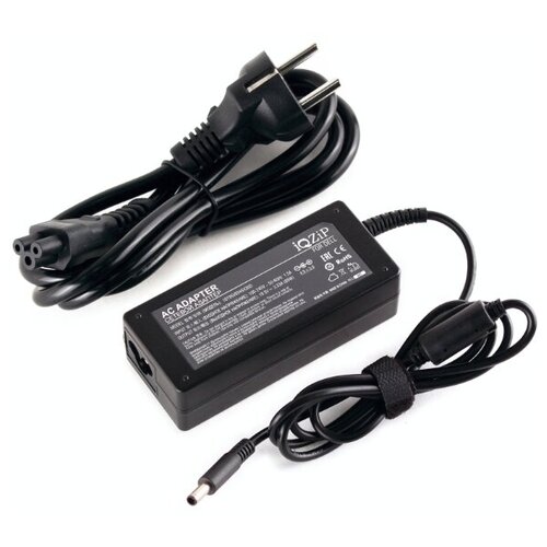 фото Блок питания (зарядка) iqzip для ноутбука dell 19.5v 3.33a (65w), штекер: 4.5 x 3.0 мм, (с сетевым кабелем), pn: 043ny4